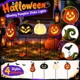 thumbnail image 2 of Metal Pumpkin Yard Stake White Jack O Lantern Halloween Outdoor Decoration for Front Yards, 2 of 7