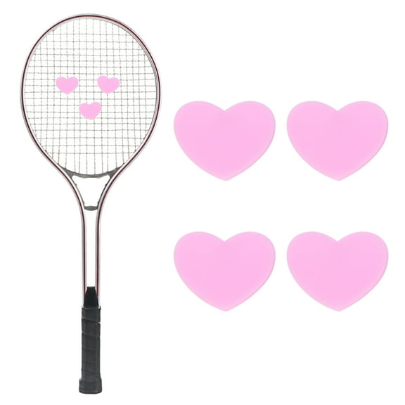 Tennis Racket Dampener [4PCS] - Funny Heart Shape Silicone Tennis Shock Absorber Racket Vibration Dampener [Purple]