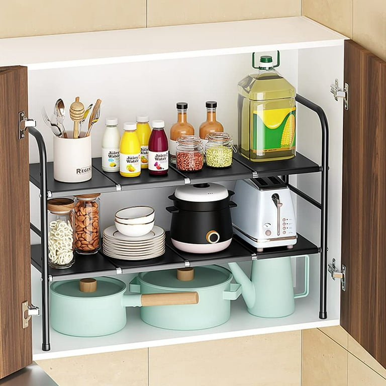 NETEL Under Sink Organizer, 2-Tier Expandable Under Cabinet Shelf  Organizer, Under Storage Rack with Removable Panels, Multi-Use for Under  Kitchen