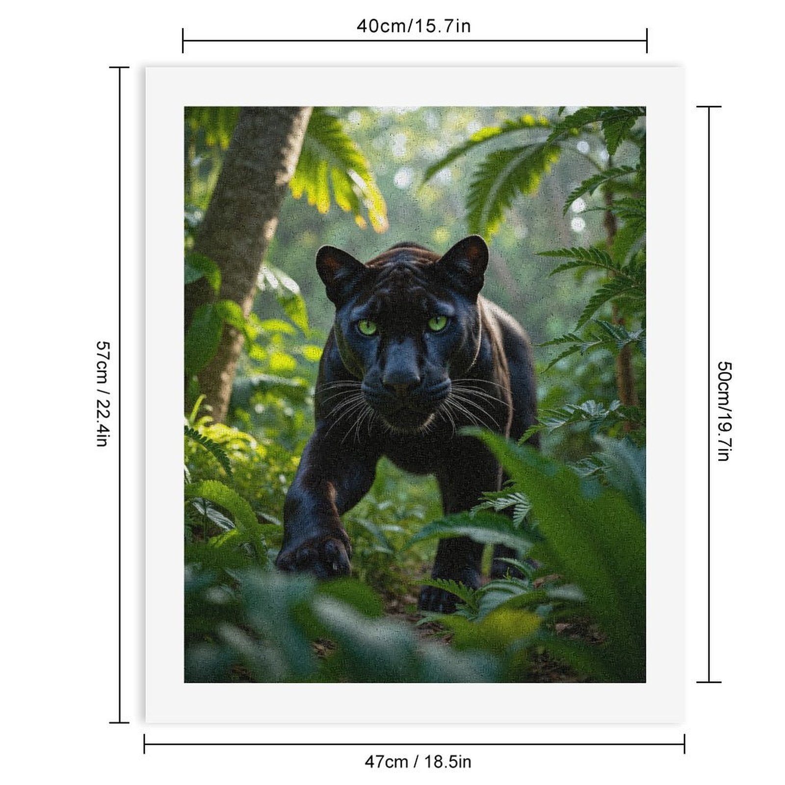 Paint By Numbers Kit for Adults Beginner - Midnight Jungle Panther Stalking DIY Canvas Painting Kits for Adults, Frameless Paint By Number for Adults for Home Wall Decor 16x20 Inch
