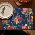 thumbnail image 5 of Pioneer Flower Floral Print Pattern Summer Placemats Table Placemats Set Of 4-Linen Kitchen Washable Placemats Table Mats 12x18 Inch Non-Slip Heat Resistant, 5 of 5