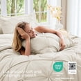 thumbnail image 4 of Queen Comforter Set, 7-Piece Bed in a Bag, Pintuck Bedding Sets for All Season, Includes Comforter, Flat Sheet, Fitted Sheet, Pillowcases and Pillowshams, Beige, 4 of 10