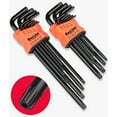 thumbnail image 3 of 9Pcs Hex Wrench Set Allen Wrench Tool Square Wrench Torx Inner Hexagonal Long Ball End L Key 1.5 - 10mm With T-handle, 3 of 9