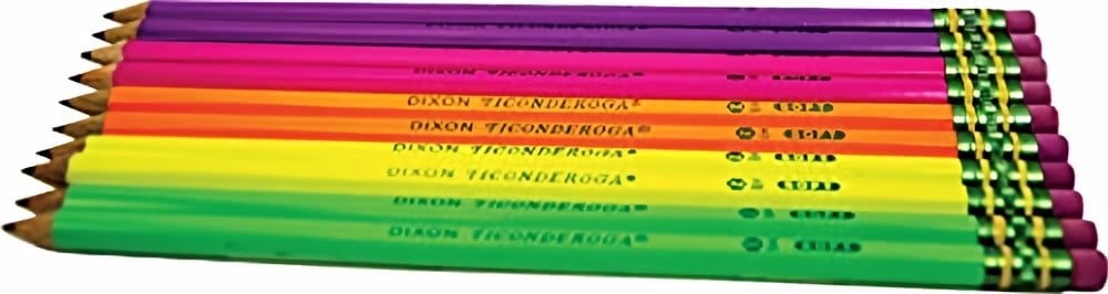 Dixon Ticonderoga No. 2 Assorted Neon Pencils (Pack of 5)