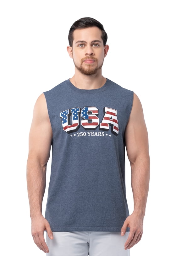Men's America 250 Graphic Muscle Shirt, Sizes XS-5XL