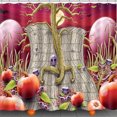 thumbnail image 1 of Whimsical Halloween Shower Curtain - Spooky Skeleton Tree & Pumpkins Design, 1 of 4