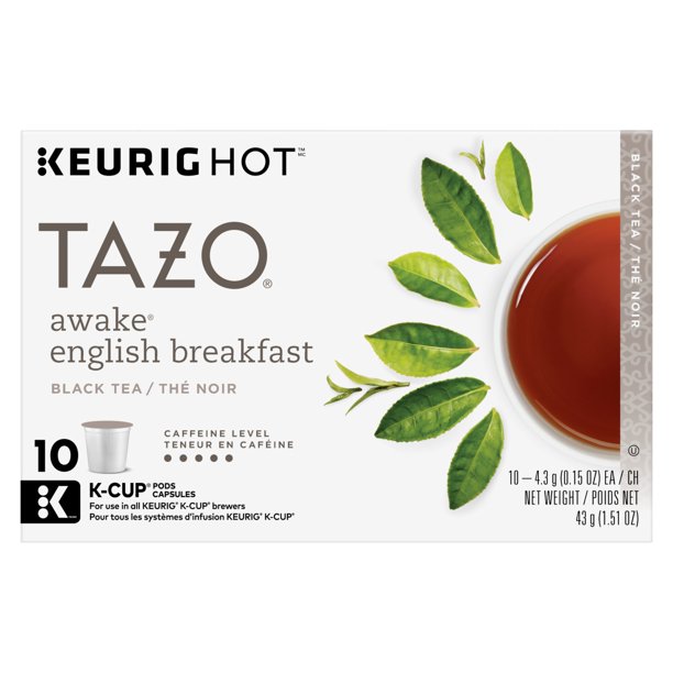 Tazo Awake English Breakfast Black Tea KCup, Tea Pods, 10 Ct