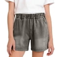 thumbnail image 2 of Cethrio Girls Denim Shorts, Elastic Waist School Summer Relaxed Fit Kids Jean Shorts Gray Size 14, 2 of 6