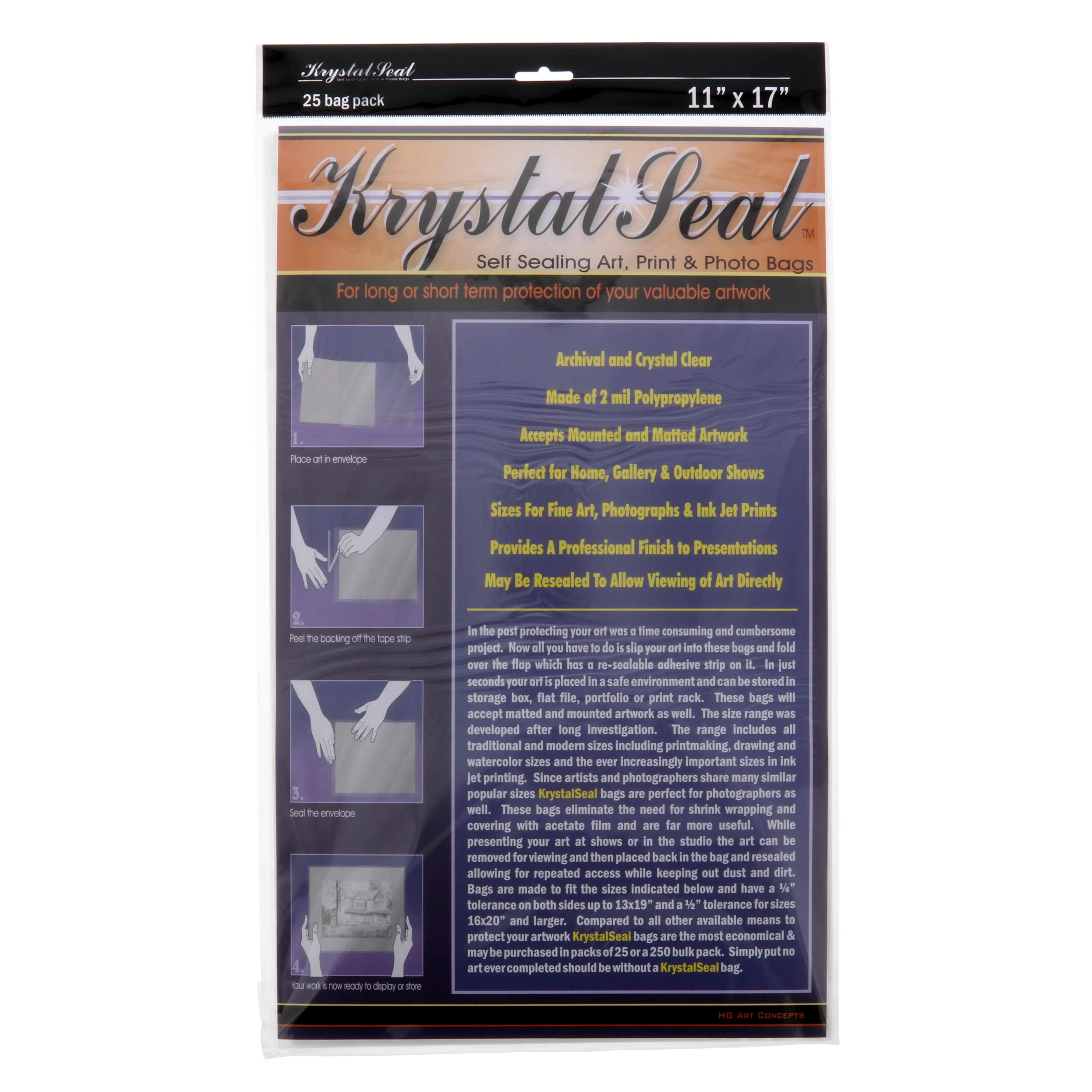 Armadillo Krystal Seal Bags, 11' x 17'