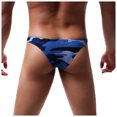 thumbnail image 4 of Hinvhai Pants for Men New Ice Silk Sexy Mens Briefs Thongs G-String Underwear Blue M(M), 4 of 5
