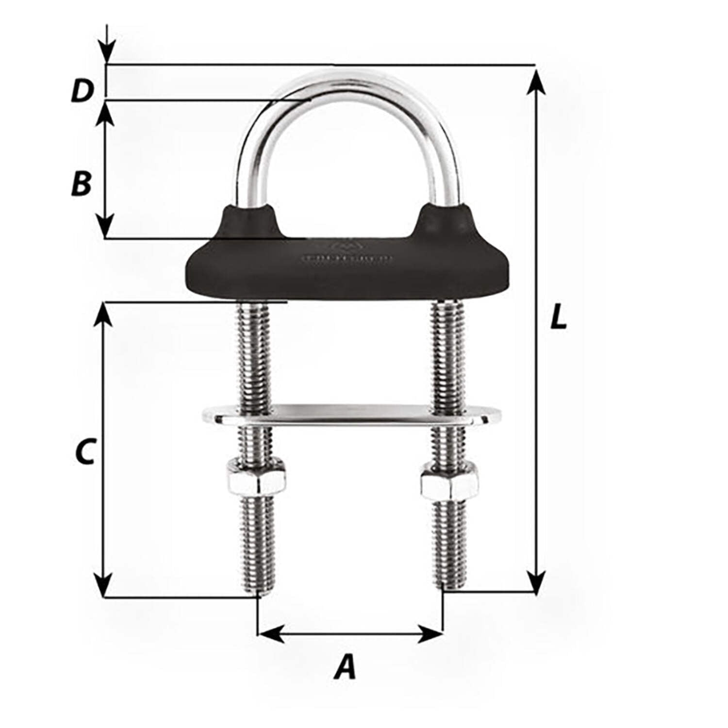 Wichard Black Watertight U-Bolt - 6mm Diameter - 15/64" - 70mm Lengt... [65331W]