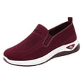 thumbnail image 2 of Fnooota Womens Slip on Sneakers, Athletic Breathable Mesh Non Slip Walking Shoes Wine Size 10, 2 of 8