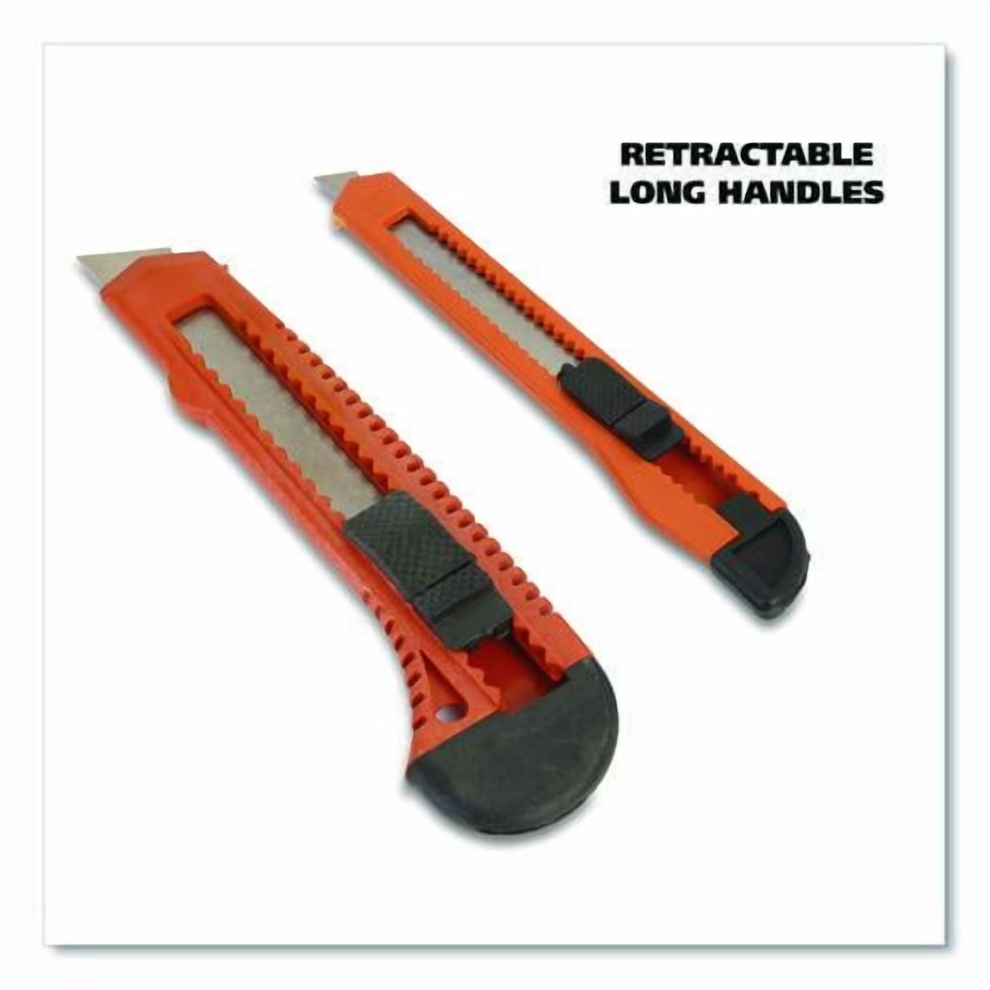 Snap-Off Utility Knife Set, 9 mm Knife, 18 mm Knife, Orange/Black | Bundle of 10