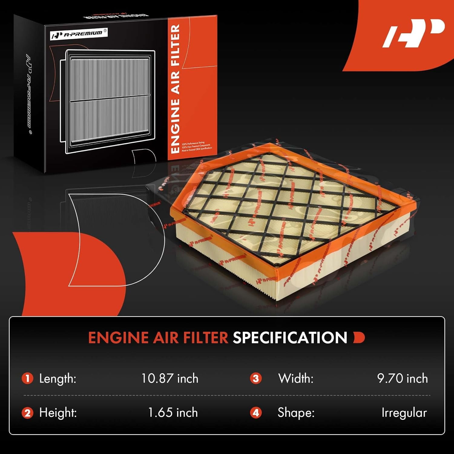 A-Premium 2-PC Engine Air Filter Compatible with Cadillac CT4 2020-2023, CT5 2020-2023, 2.0L 2.7L, Replace# 84498926