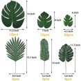 thumbnail image 2 of Set Of 60 Artificial Tropical Palm Leaves, Monstera Leaves With Stems, 2 of 5