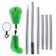 thumbnail image 1 of Telescopic Rod Eaves Cleaning Brush Grout Cleaner Debris Leaves Branches Remover Gutter Cleaning Tool Roofing Tool green and yellow, 1 of 4