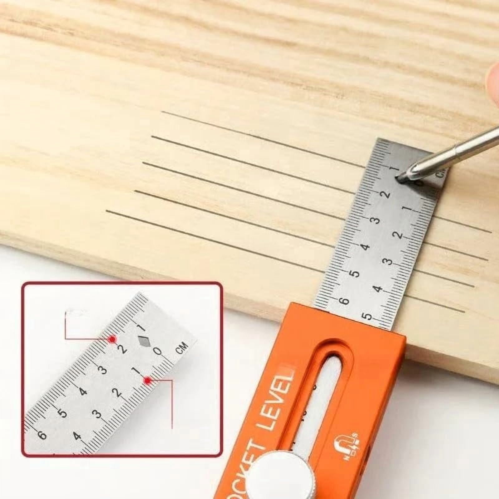 Multifunctional Marking Level Ruler, Adjustable Positioning Marking Protractor Tool, Multifunctional Depth Measuring Ruler with Angle Mark 90°-180°, Craftsman Angle Measure Tool (1PCS)