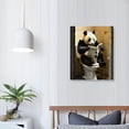 thumbnail image 4 of Nawypu  Bathroom Wall Art Cute Panda Sitting on Toilet Reading Newspaper Canvas Prints Funny Animals Bathroom Pictures Wall Decor Framed, 4 of 5