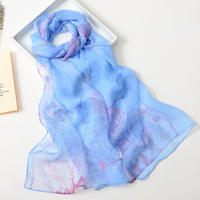 Foulards Légers Mode à Imprimé de Fleurs Foulard Portefeuille en Coton pour Femmes