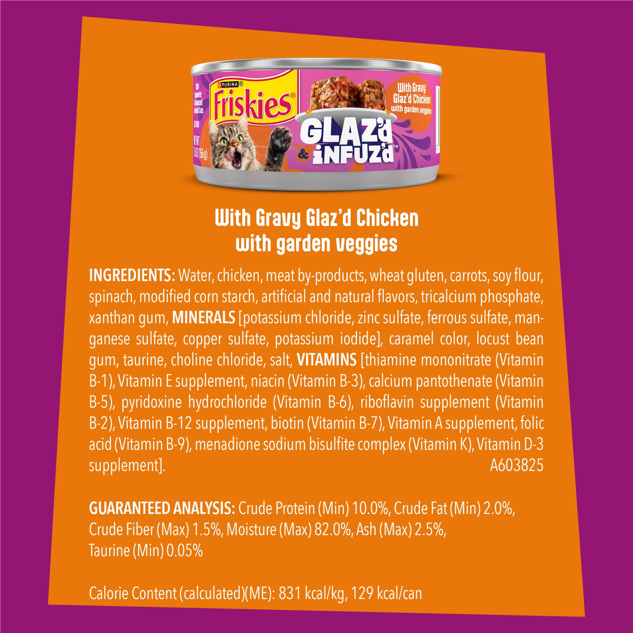 (24 pack) Purina Friskies Glaz’d & Infuz’d Chicken Flavor Wet Cat Food, 5.5 oz Can