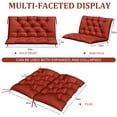 thumbnail image 2 of Pakunoda Porch Swing Cushions 40” X 40” X 5”, 2-3 Seater Bench Cushion with Backrest, Waterproof Replacement Outdoor Cushion with Tie, Terra Red, 2 of 5