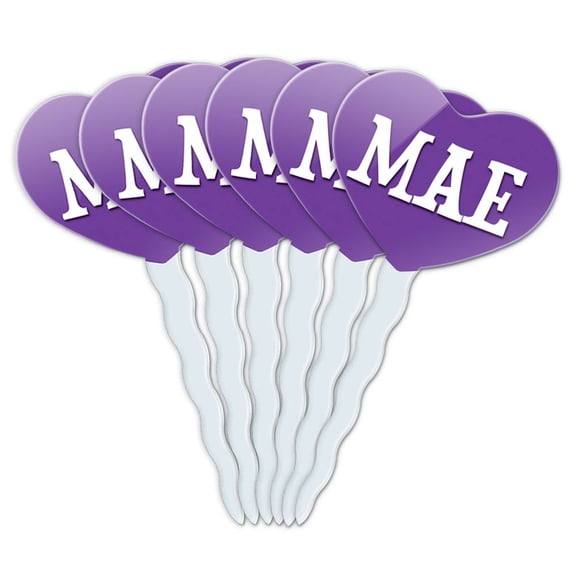 Mae Heart Love Cupcake Picks Toppers - Set of 6