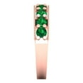thumbnail image 4 of 0.81 ctw Wedding Band for Women - 18K Rose Gold Simulated Emerald Stackable Eternity Ring, 4 of 6