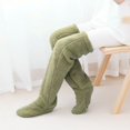 thumbnail image 5 of Chaussettes de Sol Ourson pour Femmes Bas Genouillères Chaudes Chaussettes Hautes Bas Bas de compression Vert, 5 of 5