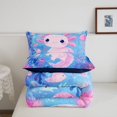 thumbnail image 5 of Manfei Pink Axolotl King Size Comforter Sets,Ocean Aniaml Salamander Comforters King Size,Navy Blue Reversible,3 Pieces,1 Comforter and 2 Pillowcases, 5 of 7
