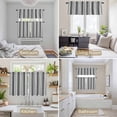 thumbnail image 6 of Black Grey Stripes Kitchen Curtains Sets for Windows 36 Inch Length, Simple Striped Lines Minimalist Modern Rod Pocket Window Treatments Tier Curtains and Valances Set for Bedroom/Bathroom, 6 of 8
