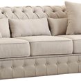thumbnail image 2 of Benzara Fabric Upholstered Button Tufted Sofa With 5 Pillows, Beige, 2 of 3