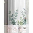 thumbnail image 6 of Teal Eucalyptus Leaves Sheer Curtains 96 Inch Length 2 Panels Set, Watercolor Vase Birds Voile Window Treatment Semi Sheer Long Curtains Drapes for Bedroom/Living Room/Kitchen 52"x96"x2, 6 of 7