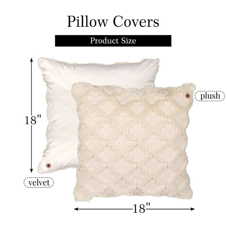 MIULEE Pack of 2 Decorative New Luxury Series Style Cream White Faux Fur  Throw Pillow Covers Super Soft Wool Pillow Cases Cushion Covers for  Christmas