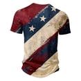 thumbnail image 4 of IROINNID Big and Tall T Shirts for Men, Indenpence Day Lightweight Thin Basic V-Neck Botton Festive Printed Summer Blouses for Men, 4 of 5