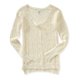 thumbnail image 1 of Aeropostale suéter de punto con cuello en V abierto para mujer, blanco, grande Aeropostale Tejer, 1 of 2