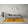 thumbnail image 3 of Ahgly Company Machine Washable Indoor Round Persian Yellow Traditional Area Rugs, 4' Round, 3 of 4