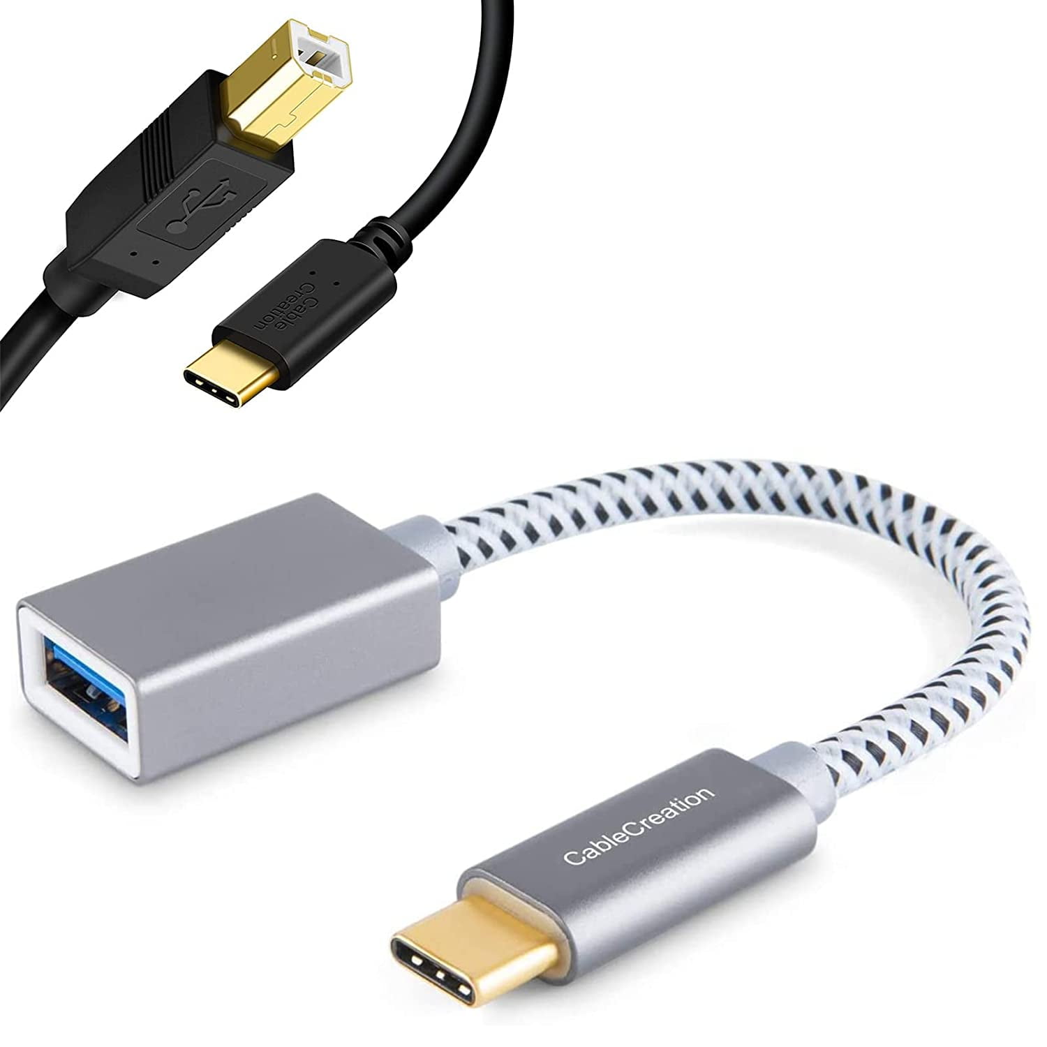 Bundle 2 Items USB3.1 Female to USB C Male Adapter + USB C Printer