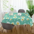 thumbnail image 6 of Floral Daisy Pattern Rectangle Tablecloth, Dust Proof Anti Wrinkle Wipeable Table Cloth Tabletop foration of Dinner Kitchen Wedding Holiday Party 60"x60" Decor Gift, 6 of 7