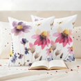 thumbnail image 3 of Country Wildflowers Pillow Covers 2 Pack Watercolor Gradient Purple Pink Floral Herb Plant Pillowcase Waterproof Outdoor Throw Pillow Cover for Patio Garden Square Cushion 20”x20”, 3 of 9