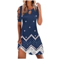 thumbnail image 1 of Vestido casual de mujer con hombros descubiertos y mangas cortas con estampado de espalda para adelgazar Fridja  qw1074, 1 of 5
