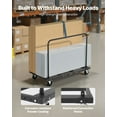 thumbnail image 6 of VEVOR Drywall Cart Dolly, 1800 lbs Load Capacity, Steel Panel Truck Cart with 5 inch Swivel Casters, Lumber Drywall Dolly with Tie-Down Strap & 2 Side Handrails for Factory,Warehouse,Garage,Black, 6 of 10