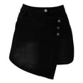 thumbnail image 4 of Angala Ladies Skirts Jean Wrap Mini Skirts Summer High Waist Solid Asymmetric Hem Slim Fit Fashion Womens Skirts Size L Black, 4 of 5