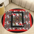 thumbnail image 6 of CASINO RED QUEEN OF HEARTS PATTERN RED-BLACK ART Round Carpet Circle Rug Outdoor Patio Area Rug Washable Large Area Rugs Hallway Room Decor Fitness Mats, 6 of 8
