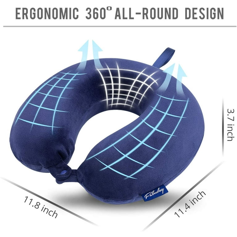 Travel Pillow, Memory Foam Airplane Pillow, Head Support, Washable