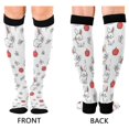 thumbnail image 2 of joogoo Rabbit and Apple Hand Draw Socks Women Men Knee High Sock, 2 of 8