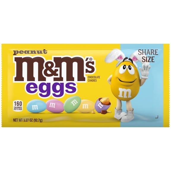 M&M's Peanut Milk Chocolate Pastel Blend Easter Candy, Sharing Size - 3.27 Oz Pack