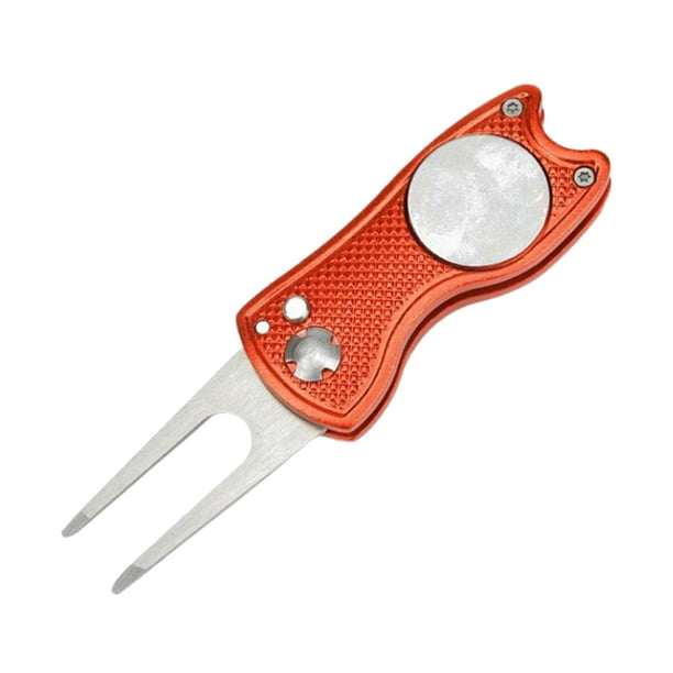 Herramienta de Metal Sunnimix Golf Divot con botón y marcador de bola rojo