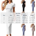 thumbnail image 2 of YTCAMLO Slim Fit Sundresses for Women, Summer Trendy Round Neck Short Sleeve T Shirt Dress, Stretchy Club Party Bodycon Long Dress, 2 of 4