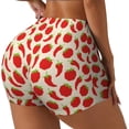 thumbnail image 2 of Xecao Tomatoes And Chili Print Workout Shorts for Women Soft Smooth Gym Yoga Scrunch Active Tennis Workout Running Shorts, 2 of 9