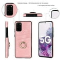 thumbnail image 6 of Fit for Samsung Galaxy S20 Plus Case Card Pocket 360° Rotatable Ring Holder Kickstand, Shockproof Drop Resistant PU Leather Soft TPU Back Protective Phone Case For Samsung Galaxy S20 Plus, Pink, 6 of 8